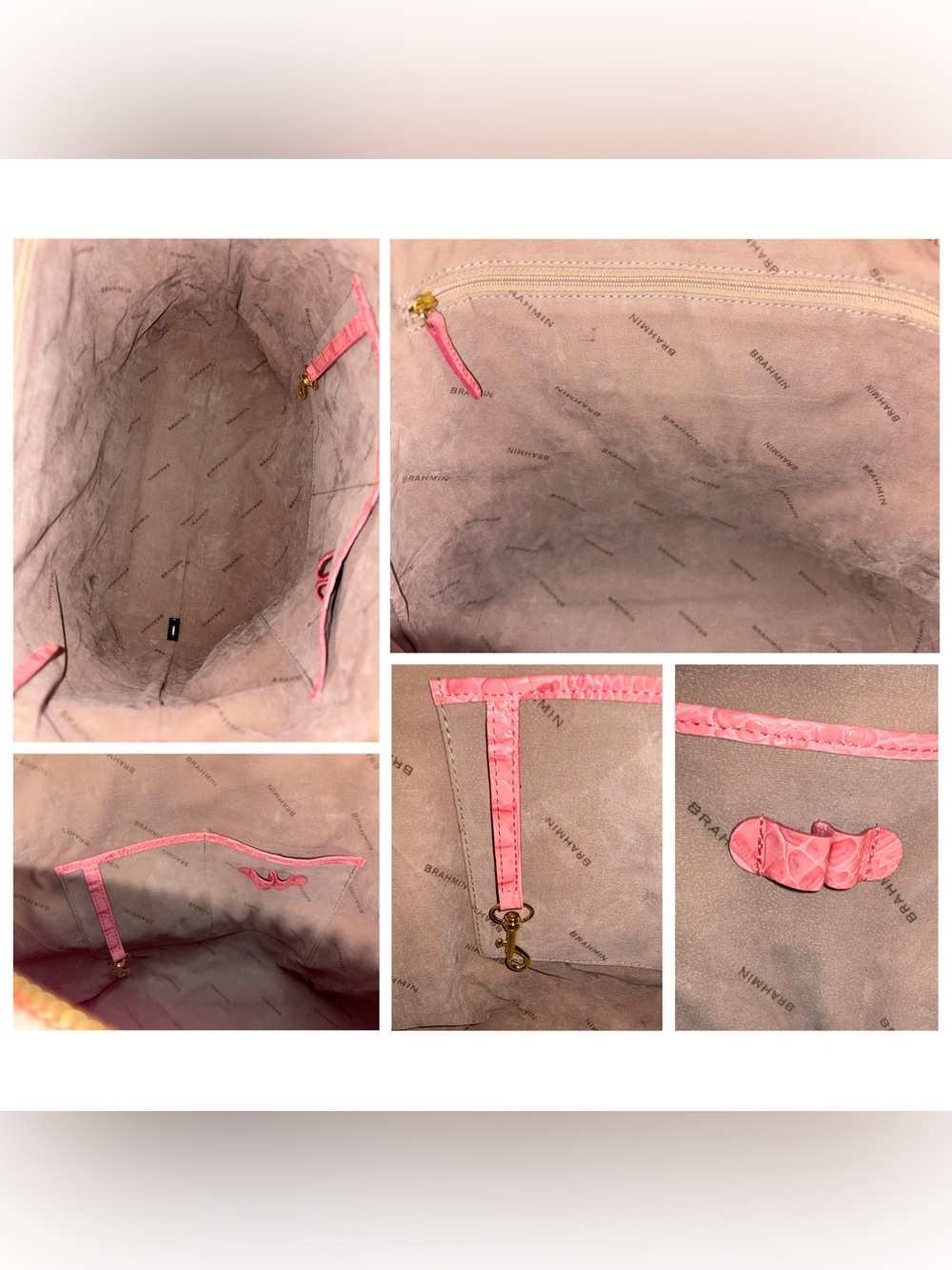 Brahmin EUC Lrg Duxbury - Pink Lychee - RARE, HTF - Coral Pink - Feminine - Picture 9 of 15